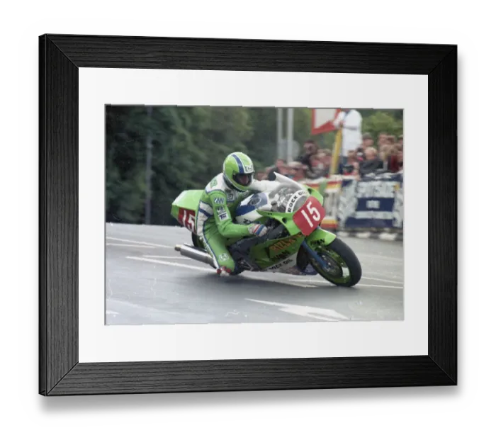 Framed Print : Mark Farmer (Kawasaki) 1989 Production 750 TT Framed Print : Mark Farmer (Kawasaki) 1989 Production 750 TT