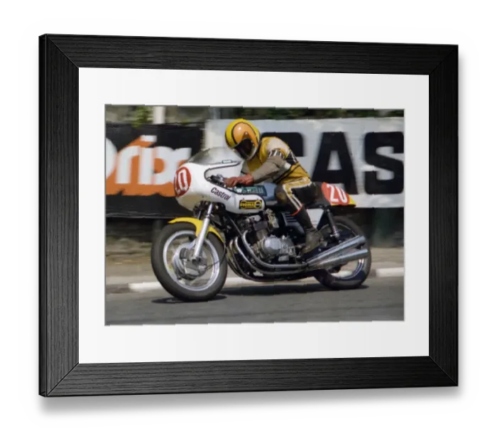 Framed Print : Dave Clarkson (Benelli) 1976 Production TT Framed Print : Dave Clarkson (Benelli) 1976 Production TT