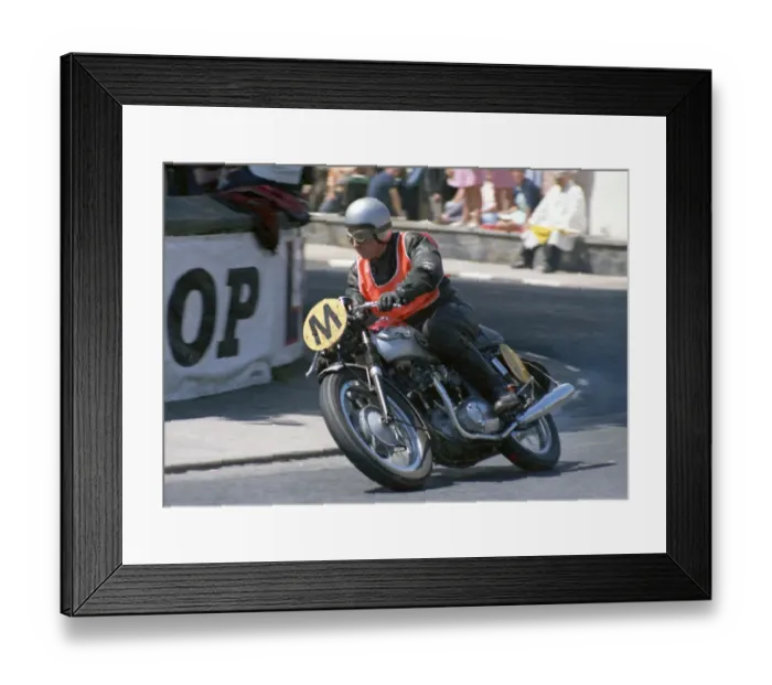 Framed Print : Peter Crebbin (Triumph) Travelling marshal, 1968 Senior TT Framed Print : Peter Crebbin (Triumph) Travelling marshal, 1968 Senior TT