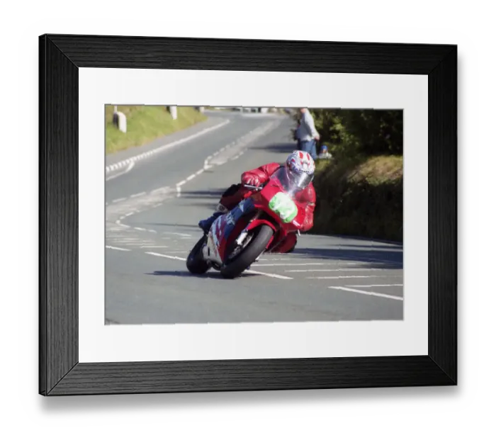 Framed Print : Roger Steele (Honda) 2003 Ultra Lightweight Manx Grand Prix