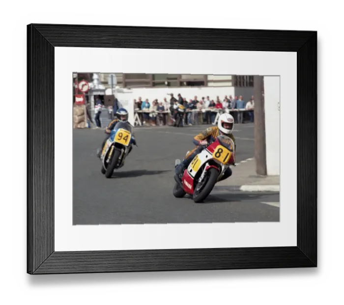 Framed Print : John Fitzgerald (Yamaha) and Peter Foster (Suzuki) 1986 Senior Manx Grand Prix Framed Print : John Fitzgerald (Yamaha) and Peter Foster (Suzuki) 1986 Senior Manx Grand Prix