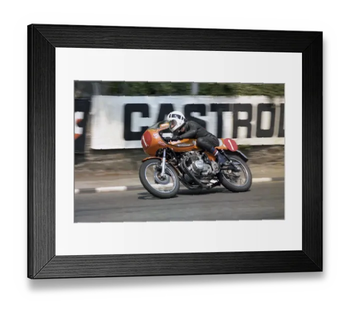 Framed Print : Steve Moynihan (Honda) 1976 Production TT