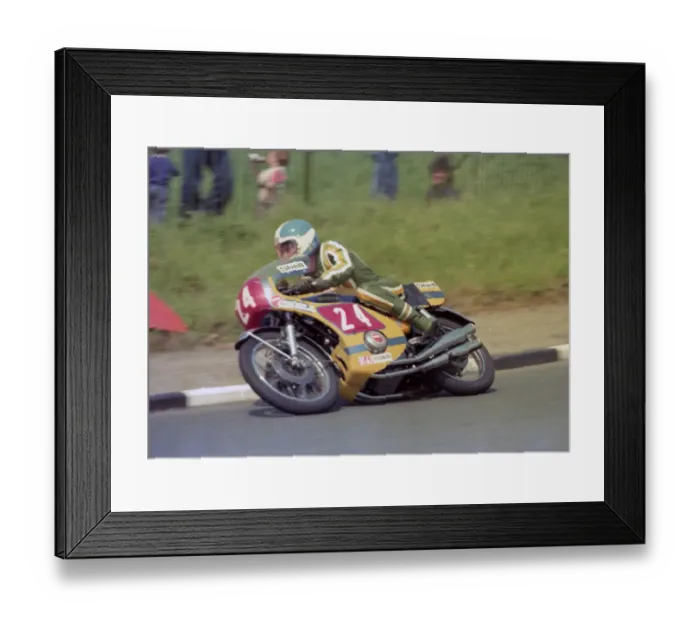 Framed Print : Frank Rutter (Honda) 1976 Production TT Framed Print : Frank Rutter (Honda) 1976 Production TT