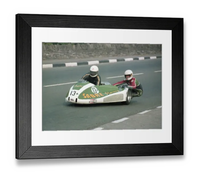 Framed Print : Dave Saville & Dave Hall (Sabre) 1982 Sidecar TT Framed Print : Dave Saville & Dave Hall (Sabre) 1982 Sidecar TT