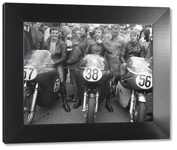 Winners enclosure 1970 Senior Manx Grand Prix