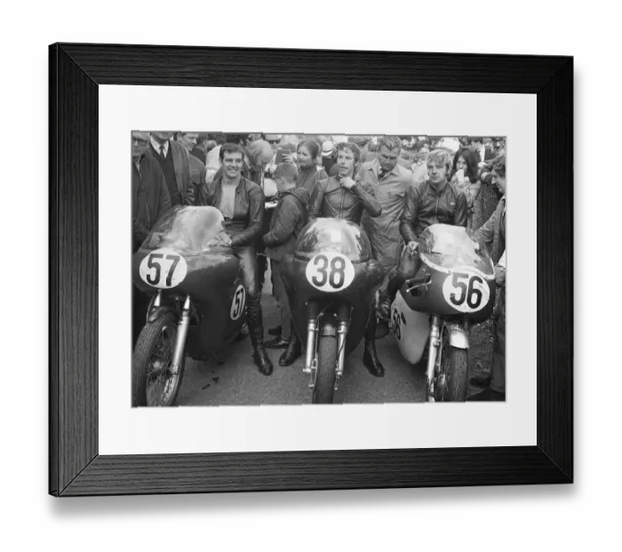 Framed Print : Winners enclosure 1970 Senior Manx Grand Prix Framed Print : Winners enclosure 1970 Senior Manx Grand Prix