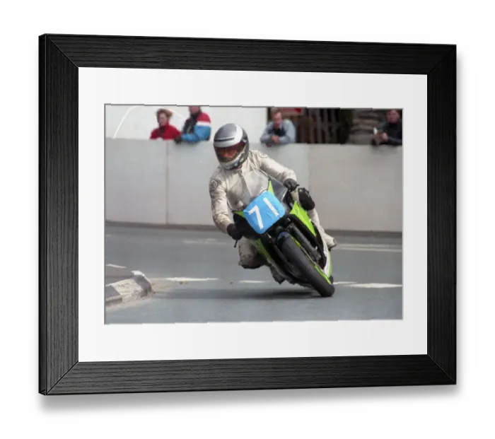 Framed Print : Colin Carey (Kawasaki) 1990 Junior Manx Grand Prix Framed Print : Colin Carey (Kawasaki) 1990 Junior Manx Grand Prix