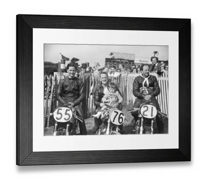 Framed Print : Dave Bennett (Norton) Don Crossley (Norton) and Denis Parkinson (Norton) 1951 Senior Manx Grand Prix Framed Print : Dave Bennett (Norton) Don Crossley (Norton) and Denis Parkinson (Norton) 1951 Senior Manx Grand Prix