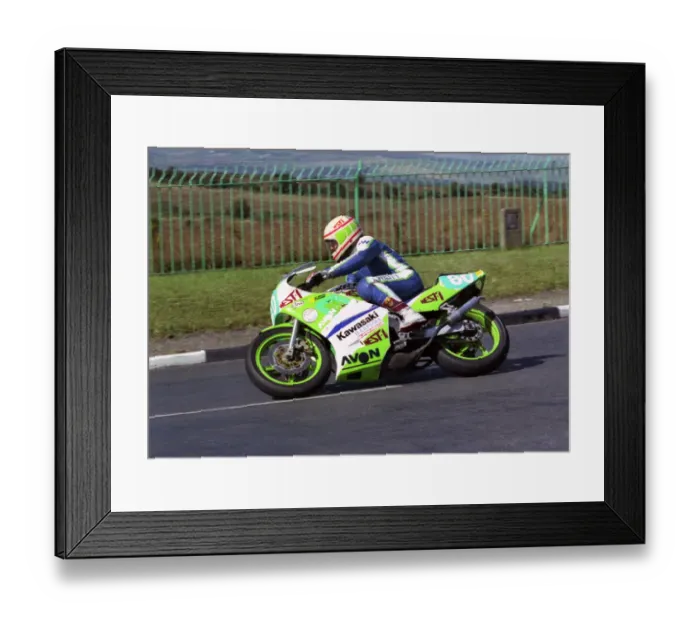 Framed Print : Mike Baxter (Kawasaki) 1990 Junior Manx Grand Prix Framed Print : Mike Baxter (Kawasaki) 1990 Junior Manx Grand Prix