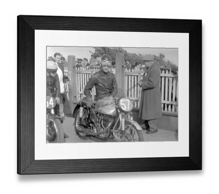 Framed Print : Charlie Salt (Velocette) 1952 Junior TT
