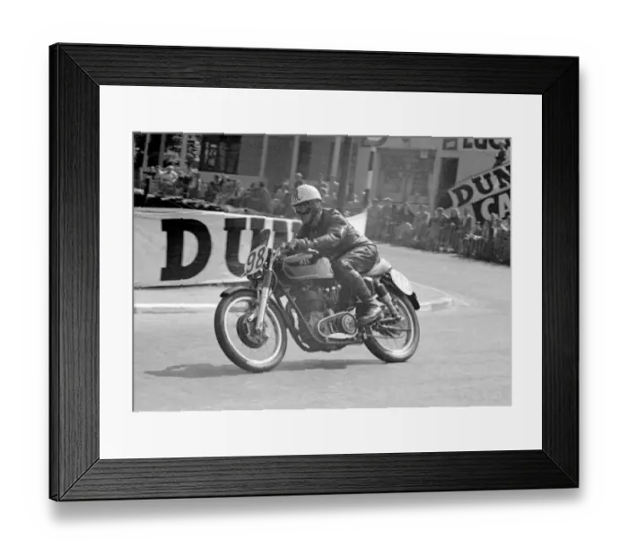 Framed Print : George Scott (AJS) 1953 Junior TT