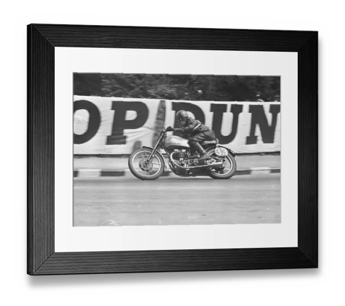Framed Print : John Simister (Triumph) 1950 Senior TT Framed Print : John Simister (Triumph) 1950 Senior TT