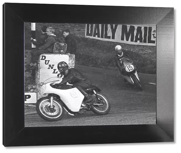 Dick Standing (AJS) and Bill Smith (Matchless) 1966 TT practice