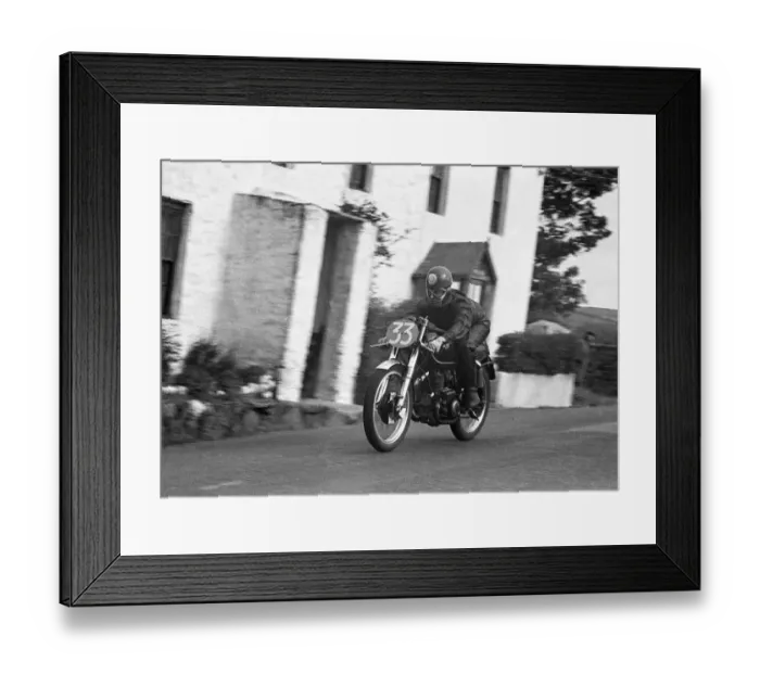 Framed Print : Ken Swallow (AJS) 1953 Junior TT