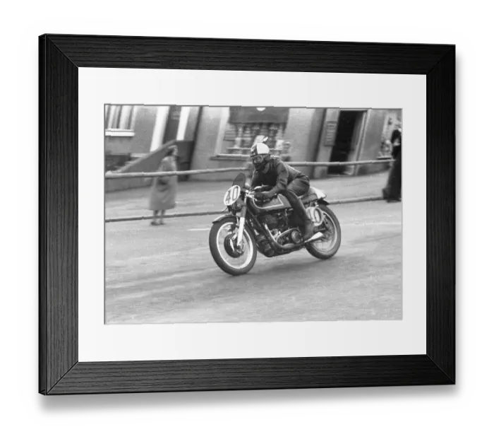 Framed Print : Barry Cortvriend (Matchless) 1957 Senior Manx Grand Prix Framed Print : Barry Cortvriend (Matchless) 1957 Senior Manx Grand Prix