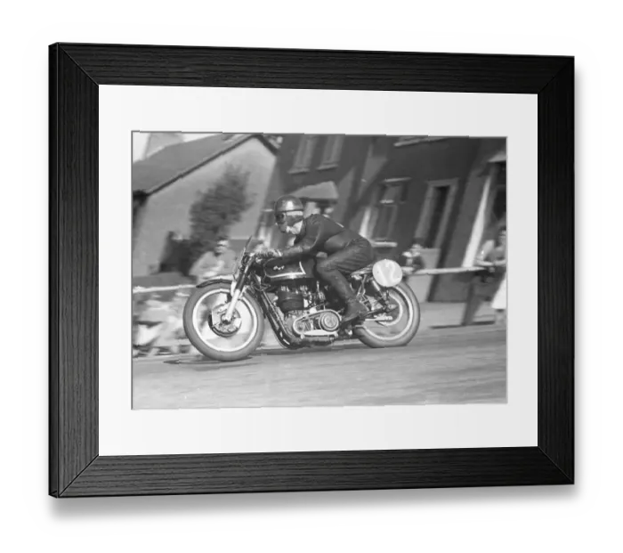 Framed Print : Jack Trustham (AJS) 1957 Junior Manx Grand Prix Framed Print : Jack Trustham (AJS) 1957 Junior Manx Grand Prix