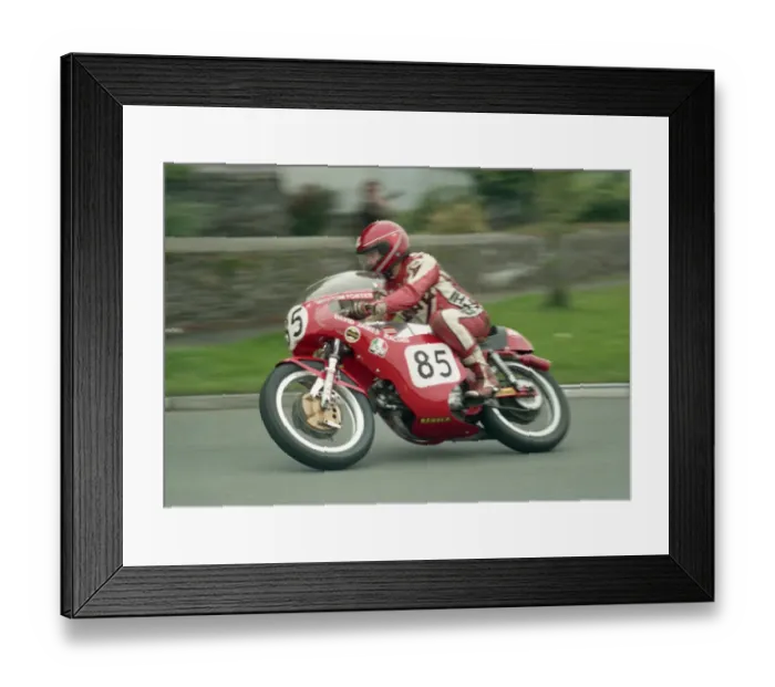 Framed Print : Jim Porter (Aermacchi) 1987 Junior Classic Manx Grand Prix
