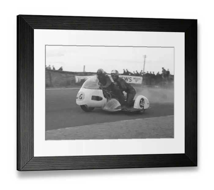 Framed Print : L Fisher & ? (Triumph) 1966 Southern 100