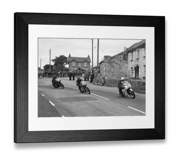 Framed Print : Doug Rose (Honda, 31), Derek Eaton (Bultaco, 50), J Ashton (Cotton, 32) 1966 Southern 100 Framed Print : Doug Rose (Honda, 31), Derek Eaton (Bultaco, 50), J Ashton (Cotton, 32) 1966 Southern 100
