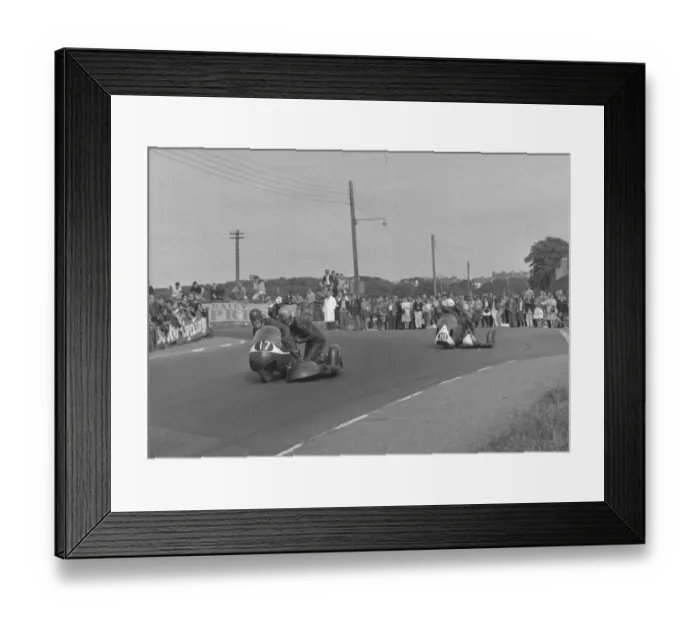 Framed Print : K G Johnson & T W Glover (Triumph) and Trevor Tombs & Framed Print : K G Johnson & T W Glover (Triumph) and Trevor Tombs &