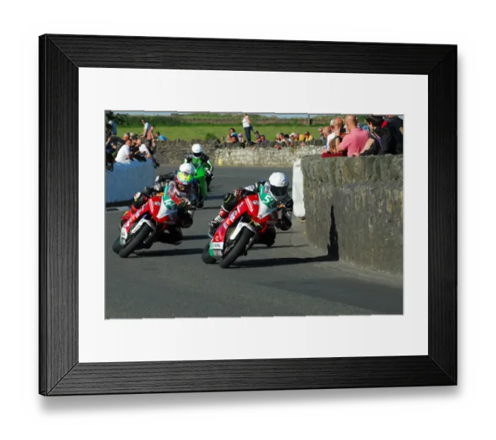 Framed Print : Jamie Hamilton (Kawasaki) and James Cowton (Kawasaki) 2013 Post TT Framed Print : Jamie Hamilton (Kawasaki) and James Cowton (Kawasaki) 2013 Post TT