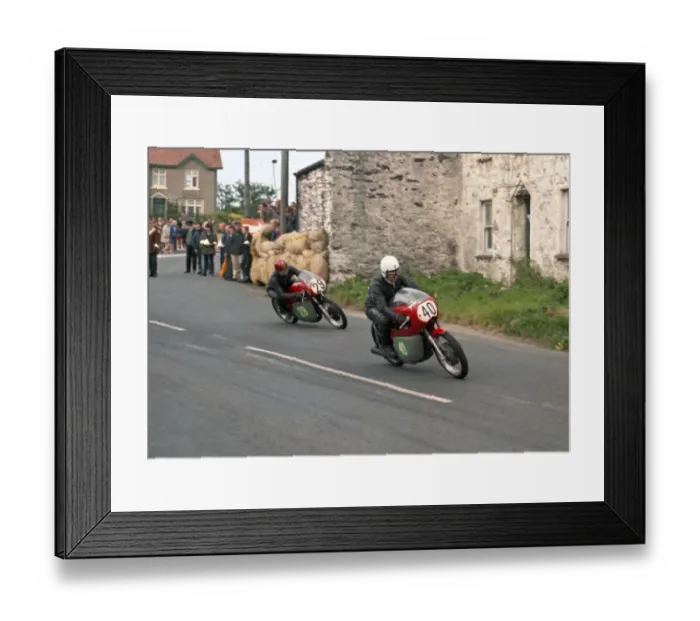 Framed Print : Tony Dawson (Bultaco) and Alan Rawlinson (Ducati) 1969 Southern 100 Framed Print : Tony Dawson (Bultaco) and Alan Rawlinson (Ducati) 1969 Southern 100