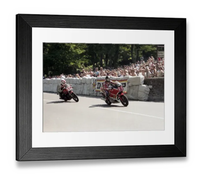 Framed Print : Roger Marshall (Honda) and Tony Matthews (Suzuki) 1984 Production TT Framed Print : Roger Marshall (Honda) and Tony Matthews (Suzuki) 1984 Production TT