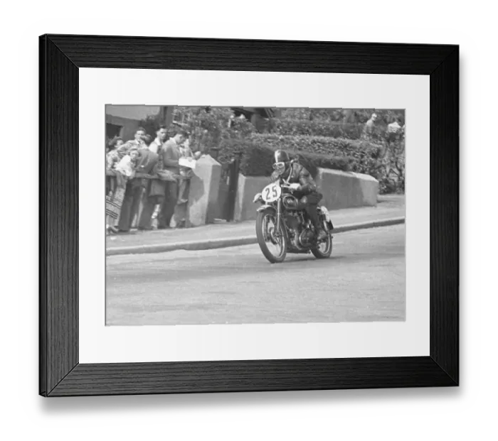 Framed Print : Ronnie McCutcheon (AJS) 1951 Clubman Junior TT