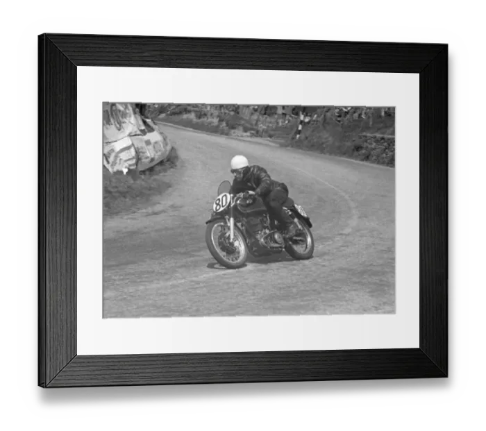 Framed Print : Bob McDonald (AJS) 1953 Senior TT