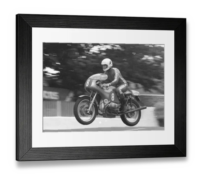 Framed Print : Helmut Dahne (BMW) 1977 Formula One TT practice Framed Print : Helmut Dahne (BMW) 1977 Formula One TT practice