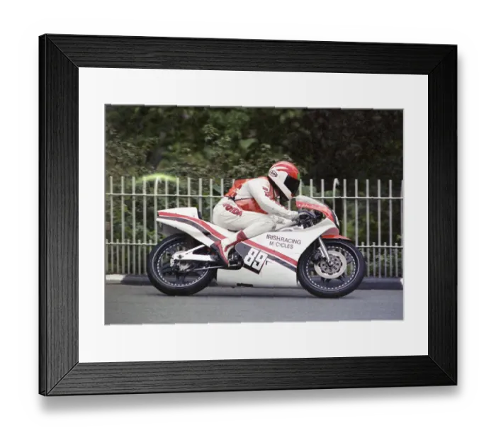 Framed Print : John McCullough (Honda) 1990 Ultra Lightweight TT