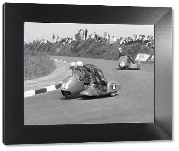 Heinz Luthringhauser & Horst Knopp (BMW) and Claude Lambert and Alfred Herzig (BMW) 1962 Sidecar TT
