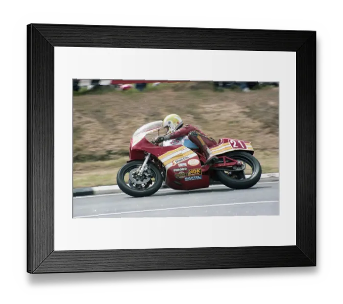 Framed Print : Jim Wells (P & M Kawasaki) 1983 Formula One TT