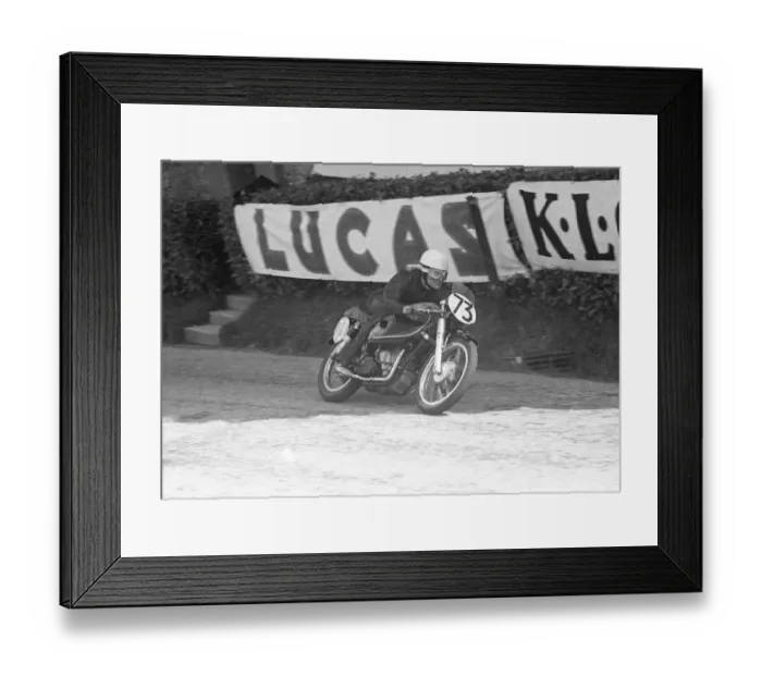 Framed Print : Derek Farrant (AJS) 1954 Junior TT Framed Print : Derek Farrant (AJS) 1954 Junior TT