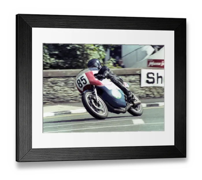Framed Print : Andy Francis (Marshalls Cotton) 1978 Lightweight Manx Grand Prix