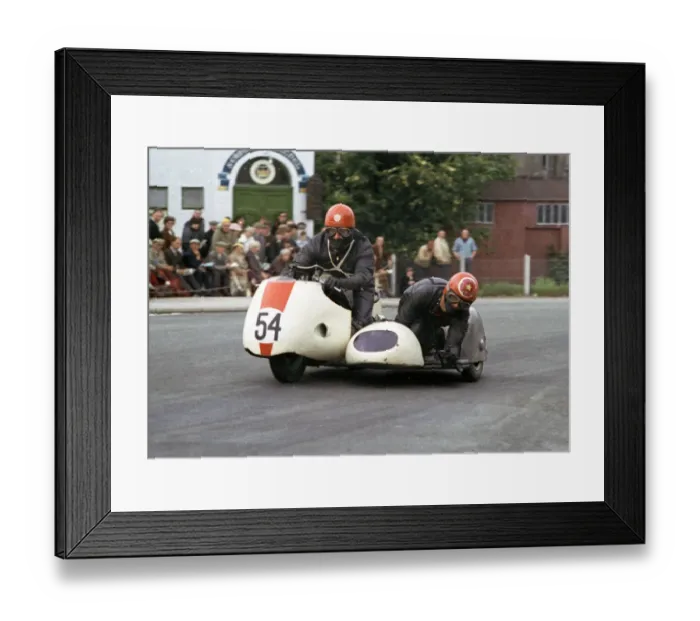Framed Print : R G Ford & G Hughes (Triumph) 1965 Sidecar TT Framed Print : R G Ford & G Hughes (Triumph) 1965 Sidecar TT