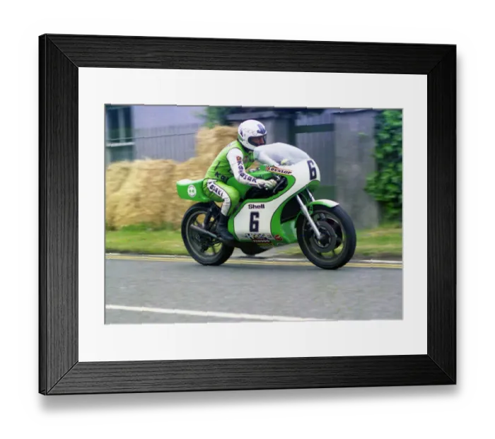 Framed Print : Mick Grant (Kawasaki) 1977 Classic TT Framed Print : Mick Grant (Kawasaki) 1977 Classic TT