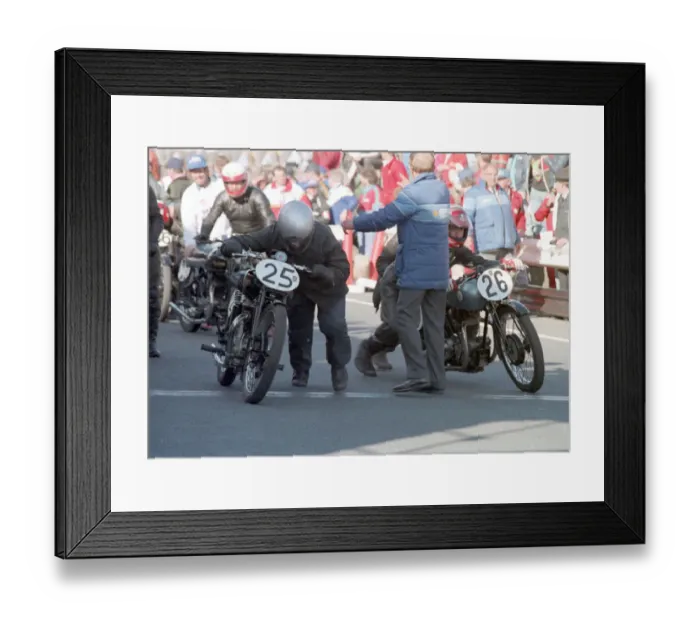Framed Print : Alan Virco (Rudge) and Peter Welch (Rudge) 1990 TT Parade Lap Framed Print : Alan Virco (Rudge) and Peter Welch (Rudge) 1990 TT Parade Lap