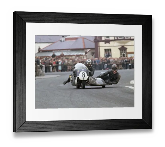 Framed Print : Barry Thompson & G Wood (BMW) 1966 Sidecar TT Framed Print : Barry Thompson & G Wood (BMW) 1966 Sidecar TT