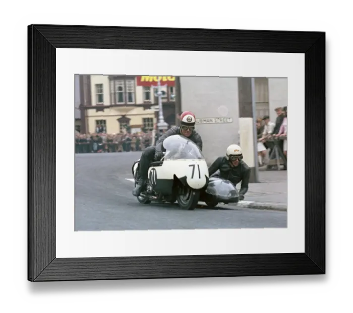 Framed Print : Mick Farrant & W Mathews (Vincent) 1966 Sidecar TT Framed Print : Mick Farrant & W Mathews (Vincent) 1966 Sidecar TT