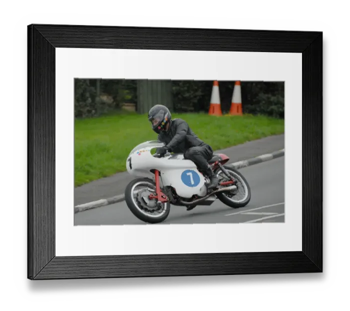 Framed Print : John Kidson (Guzzi) 2008 Manx Grand Prix Parade