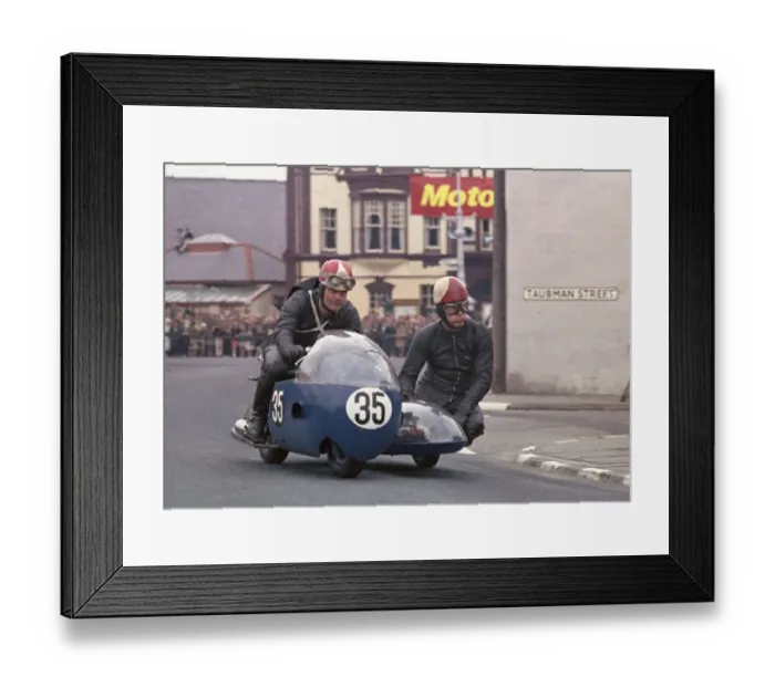 Framed Print : Stan Nightingale & P Ogden (Norton) 1966 Sidecar TT Framed Print : Stan Nightingale & P Ogden (Norton) 1966 Sidecar TT