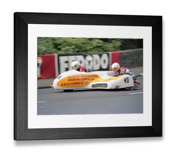 Framed Print : Mick Burcombe & Derek Rumble jnr (MBS) 1983 Sidecar TT Framed Print : Mick Burcombe & Derek Rumble jnr (MBS) 1983 Sidecar TT