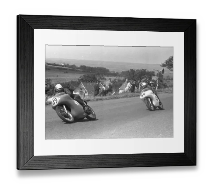 Framed Print : Alistair King (AJS) and Bob Brown (Norton) 1959 Junior Ulster Grand Prix Framed Print : Alistair King (AJS) and Bob Brown (Norton) 1959 Junior Ulster Grand Prix