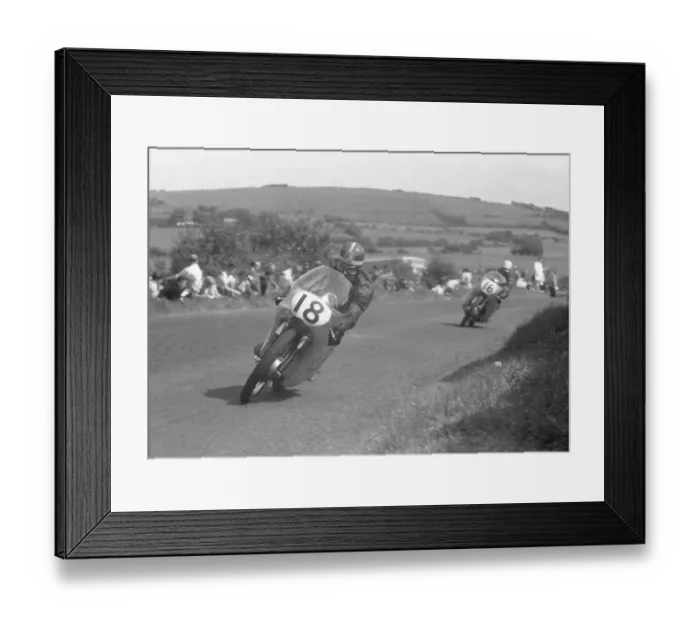 Framed Print : Mike Hailwood (Ducati) and Gary Hocking (MZ) 1959 Lightweight Ulster Grand Prix Framed Print : Mike Hailwood (Ducati) and Gary Hocking (MZ) 1959 Lightweight Ulster Grand Prix