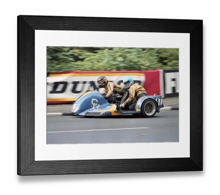 Framed Print : Mike Jones & Dave Saunders (Crystal Kawasaki) 1983 Sidecar TT Framed Print : Mike Jones & Dave Saunders (Crystal Kawasaki) 1983 Sidecar TT