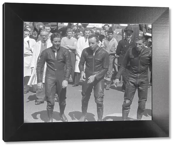 Geoff Duke, John Surtees, Bob Brown 1959 Junior Ulster Grand Prix