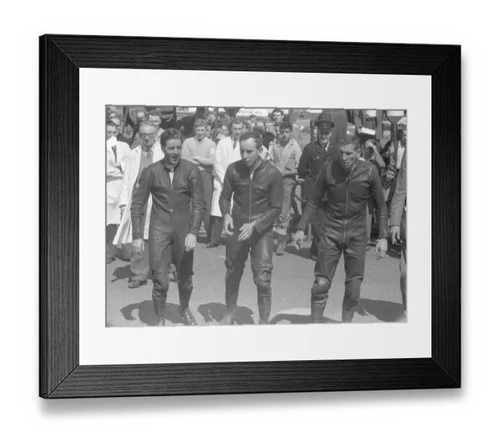 Framed Print : Geoff Duke, John Surtees, Bob Brown 1959 Junior Ulster Grand Prix Framed Print : Geoff Duke, John Surtees, Bob Brown 1959 Junior Ulster Grand Prix