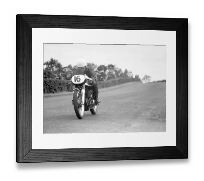 Framed Print : John Hartle (Norton) 1956 Junior Ulster Grand Prix