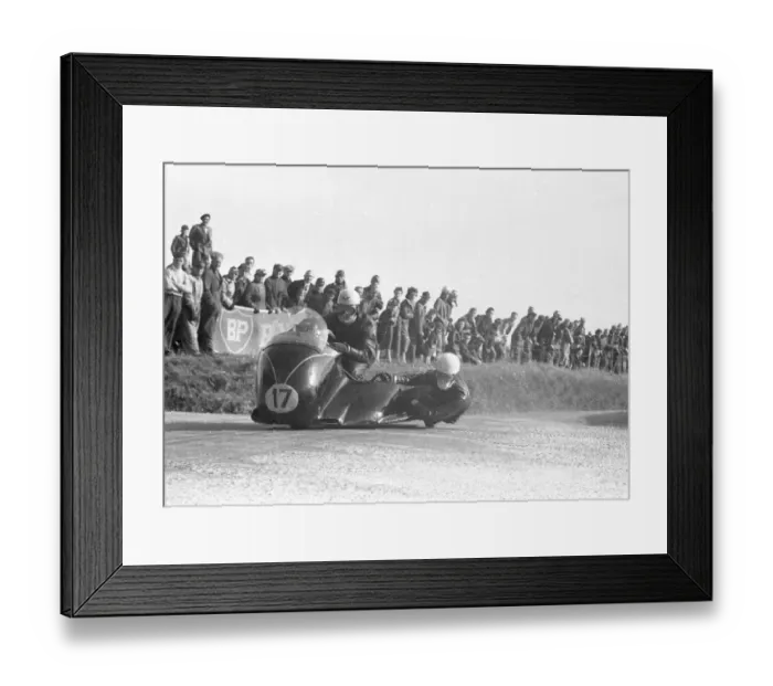 Framed Print : Fred Hanks & E Dorman (Matchless) 1956 Sidecar TT Framed Print : Fred Hanks & E Dorman (Matchless) 1956 Sidecar TT
